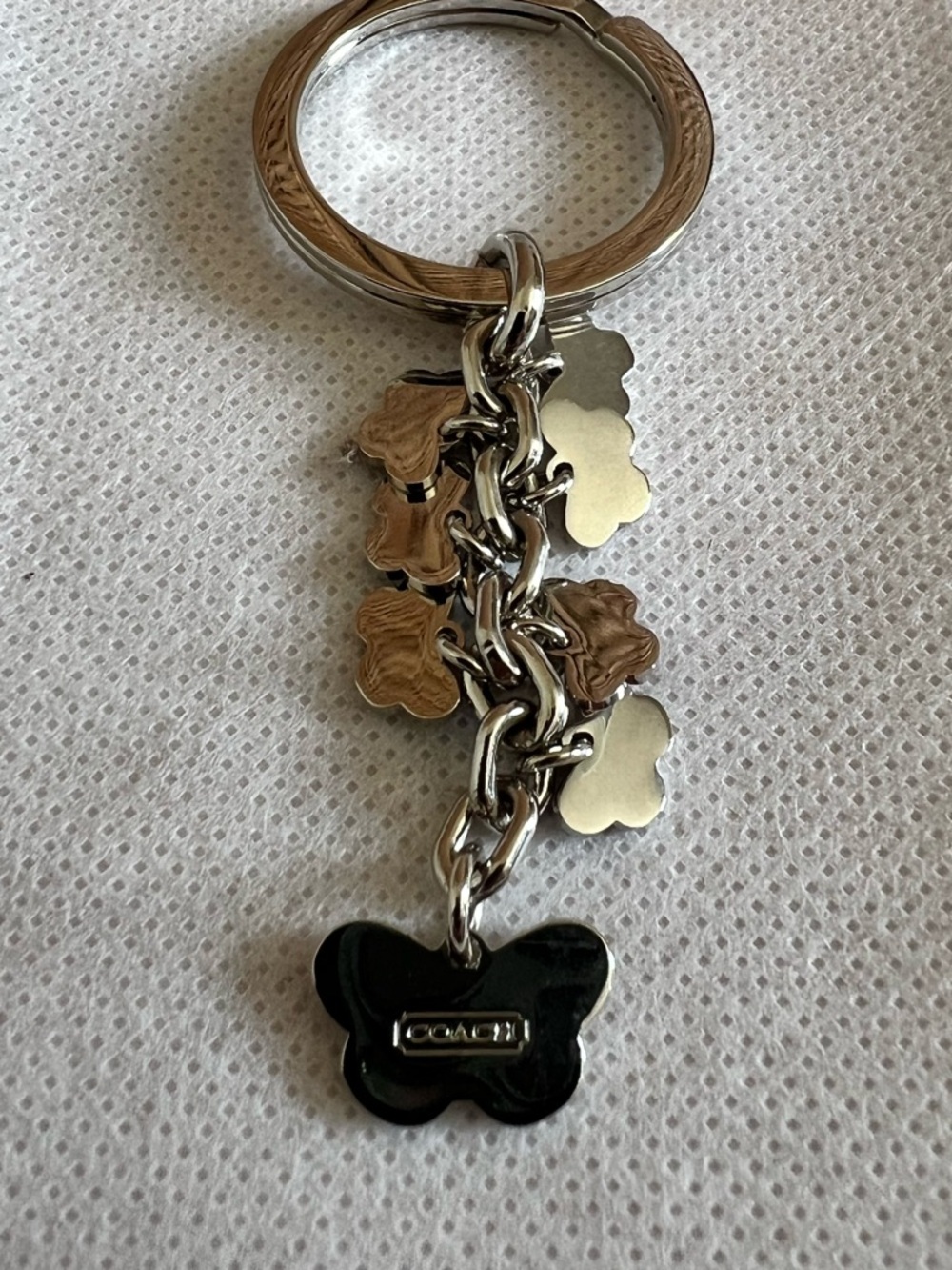 Coach vintage silver enamel multi color butterfly keychain 2003 butterflies key - Picture 6 of 6